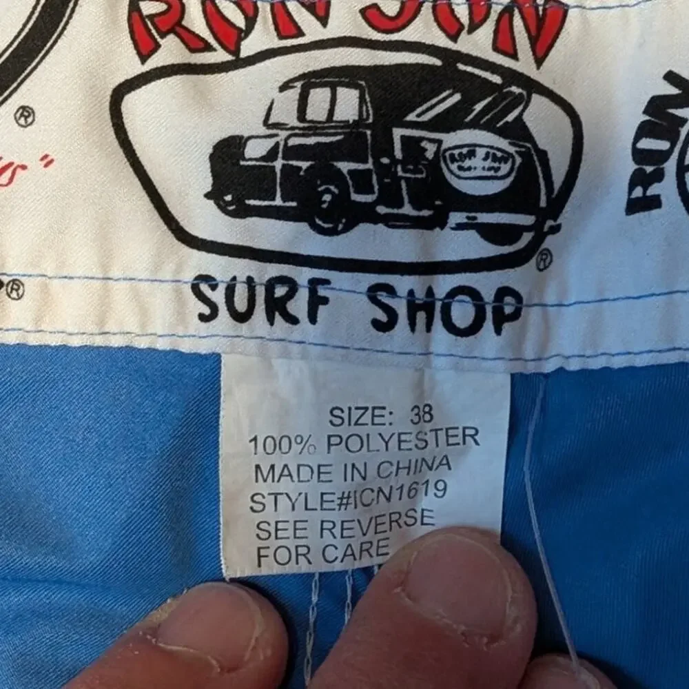 RON JON SURF SHOP Men's Board Shorts/swim shorts, Size 38; Blue